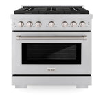 Load image into Gallery viewer, ZLINE 36 in. 5.2 cu. ft. Paramount Gas Range with 6 Burner Cooktop and Convection Gas Oven in Stainless Steel (SGR36)
