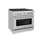 Load image into Gallery viewer, ZLINE 36 in. 5.2 cu. ft. Paramount Gas Range with 6 Burner Cooktop and Convection Gas Oven in Stainless Steel (SGR36)
