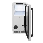 Load image into Gallery viewer, ZLINE Autograph Edition 15 in. Touchstone Gourmet Ice Maker with Drain Pump and Solid Stainless Steel Door with Matte Black Handle (IGMDZ-ST-15-MB)

